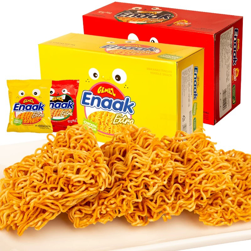 GEMEZ 印尼进口 enaak小鸡面干脆面（烤鸡味30g、辣味28g）一包