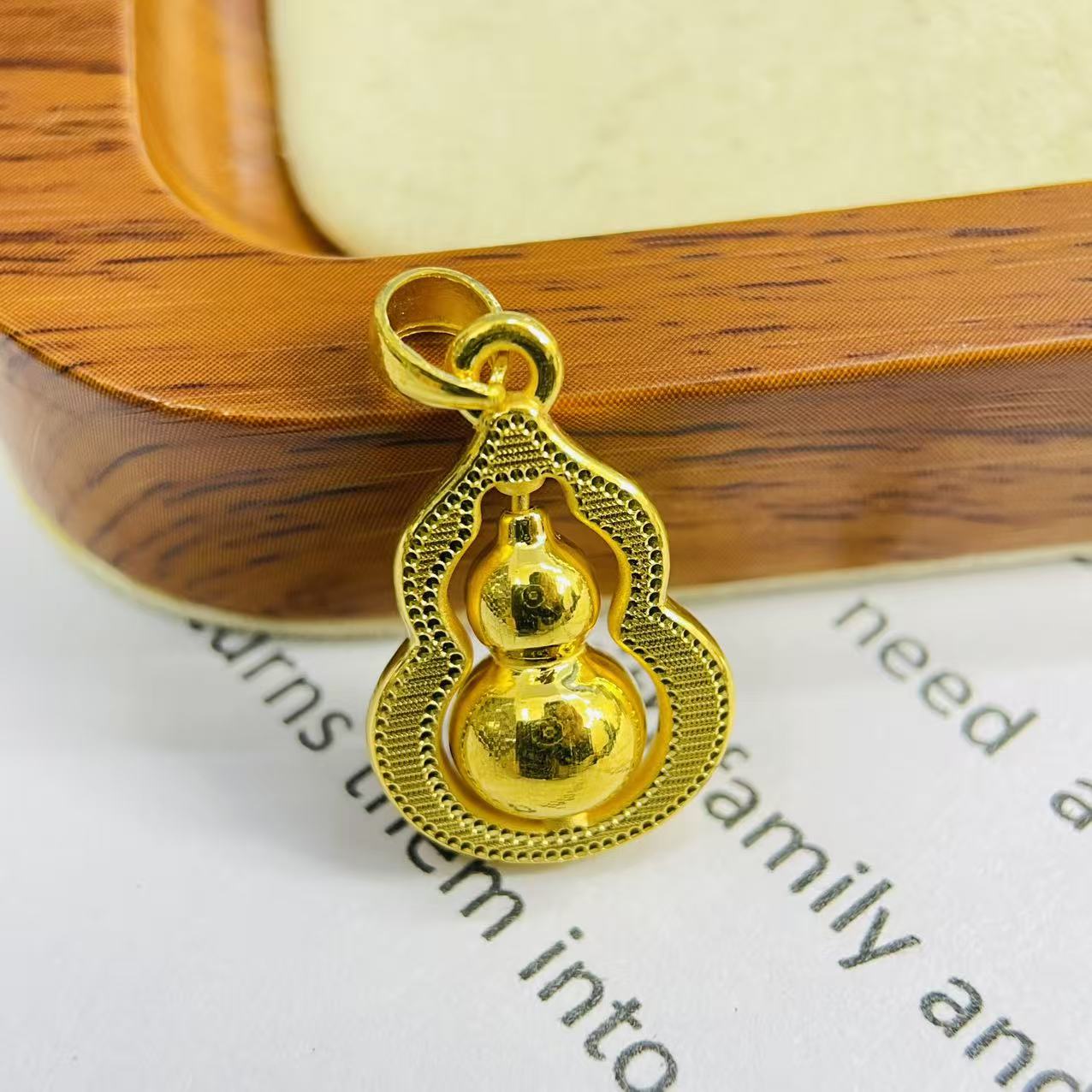 足金999福禄双全葫芦黄金首饰配件DP2773-02950