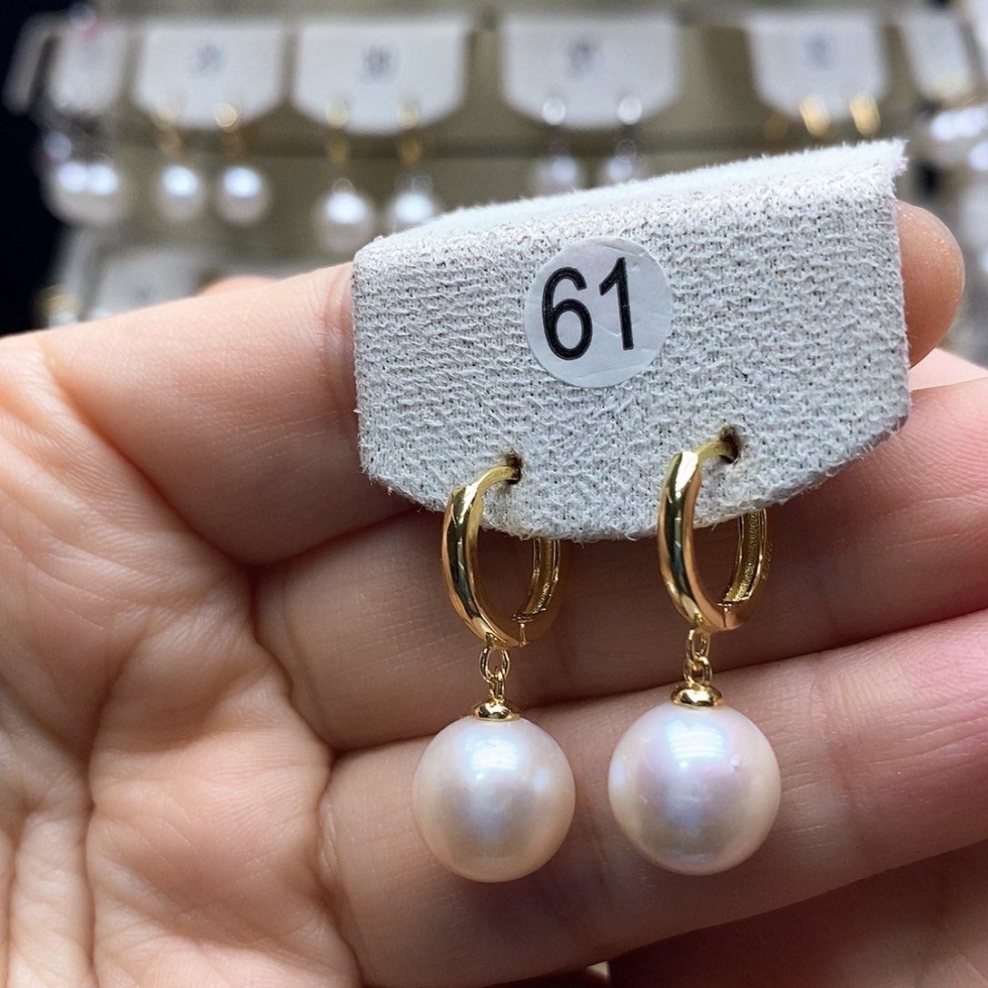 淡水珍珠耳饰银S925镶嵌