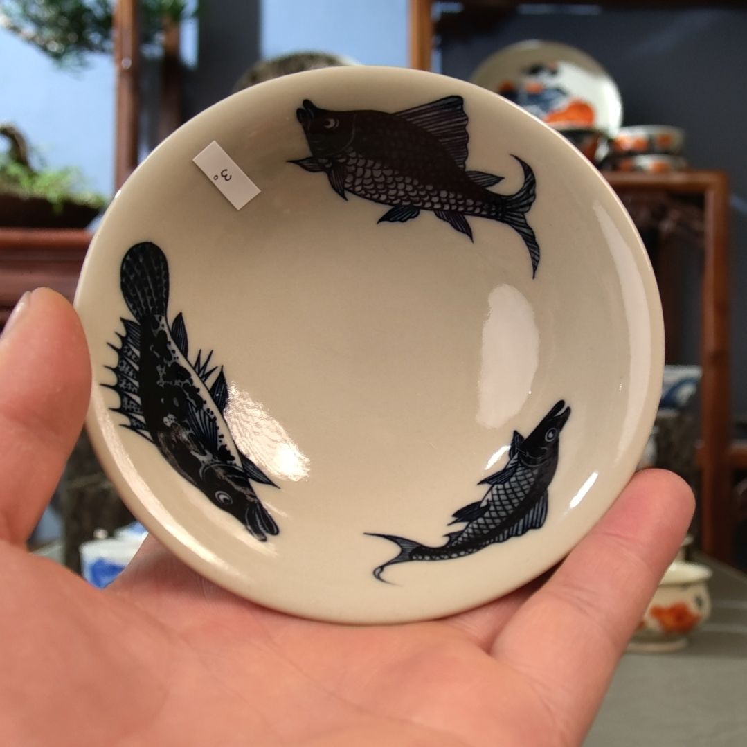 二号釉青花斗笠杯