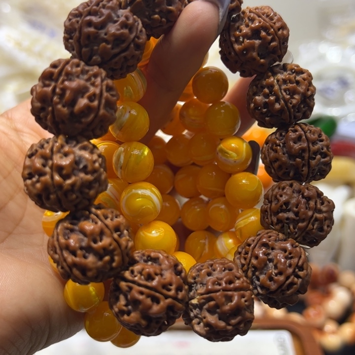 核桃手串/手链1.2金黄大白