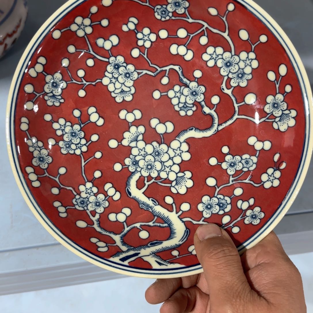 瓷片摆件手绘瓷器处理了吧