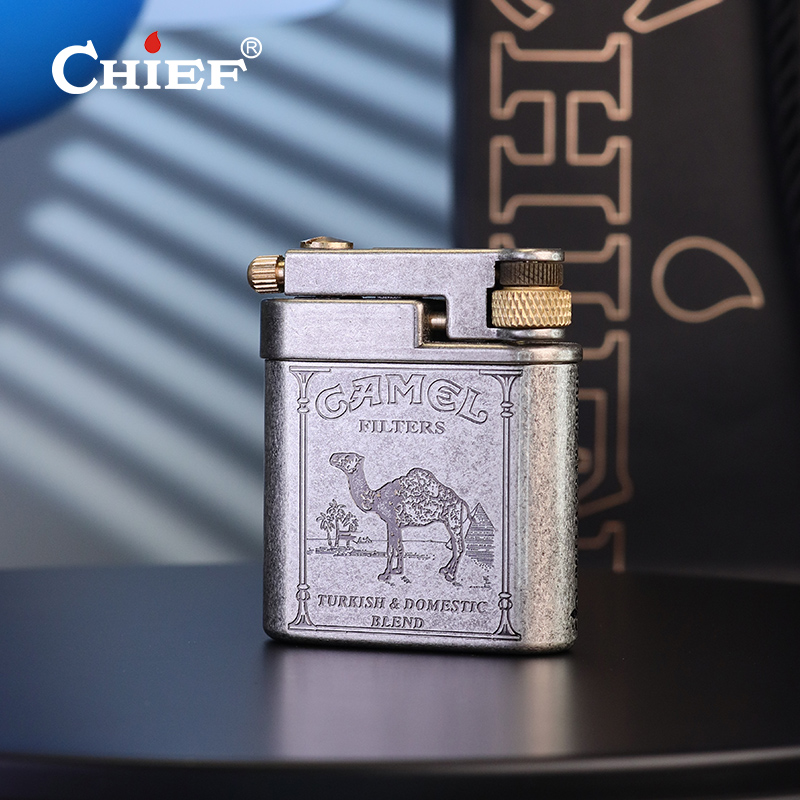 311复古煤油打火机纯铜侧滑轮点火古银滚花工艺经典个性创意仿古