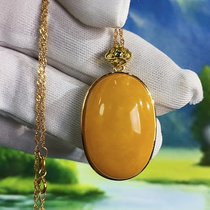 银S925镶嵌颈饰蜜蜡