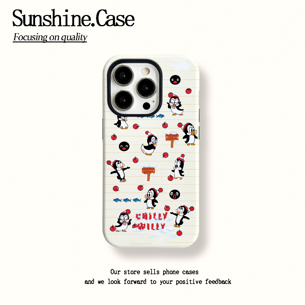 菲林二合一适用苹果华为vivo小米oppo手机壳搞怪企鹅17PRO/16