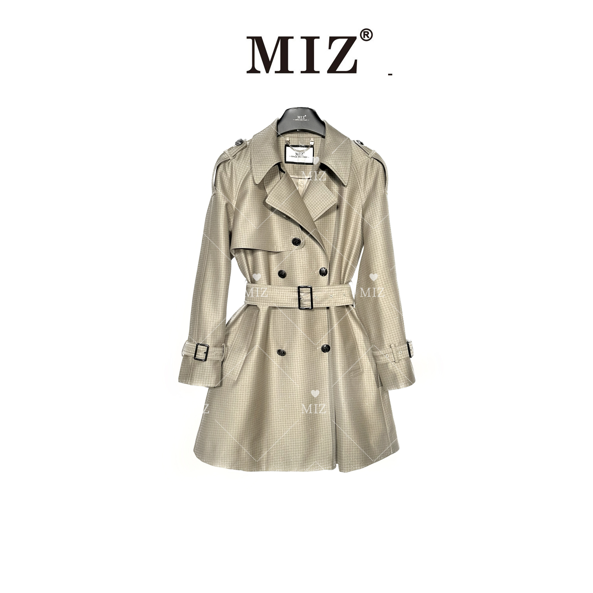 短款MIZ 2025春秋季中长款法式修身气质通勤风衣外套女2335060