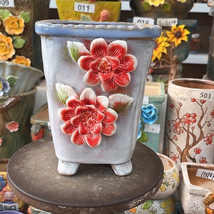 紫砂花盆粗陶材质多肉花盆