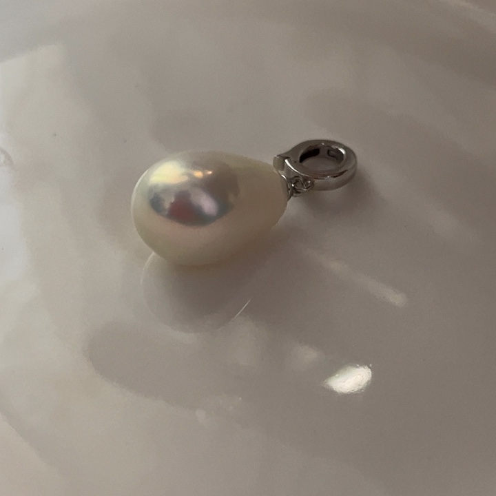 淡水珍珠银S925镶嵌吊坠(不含链)