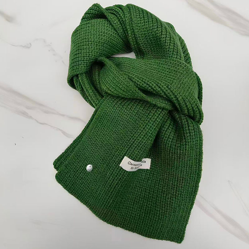 9356冬季氛围感加厚保暖纯色情侣款针织毛线围巾