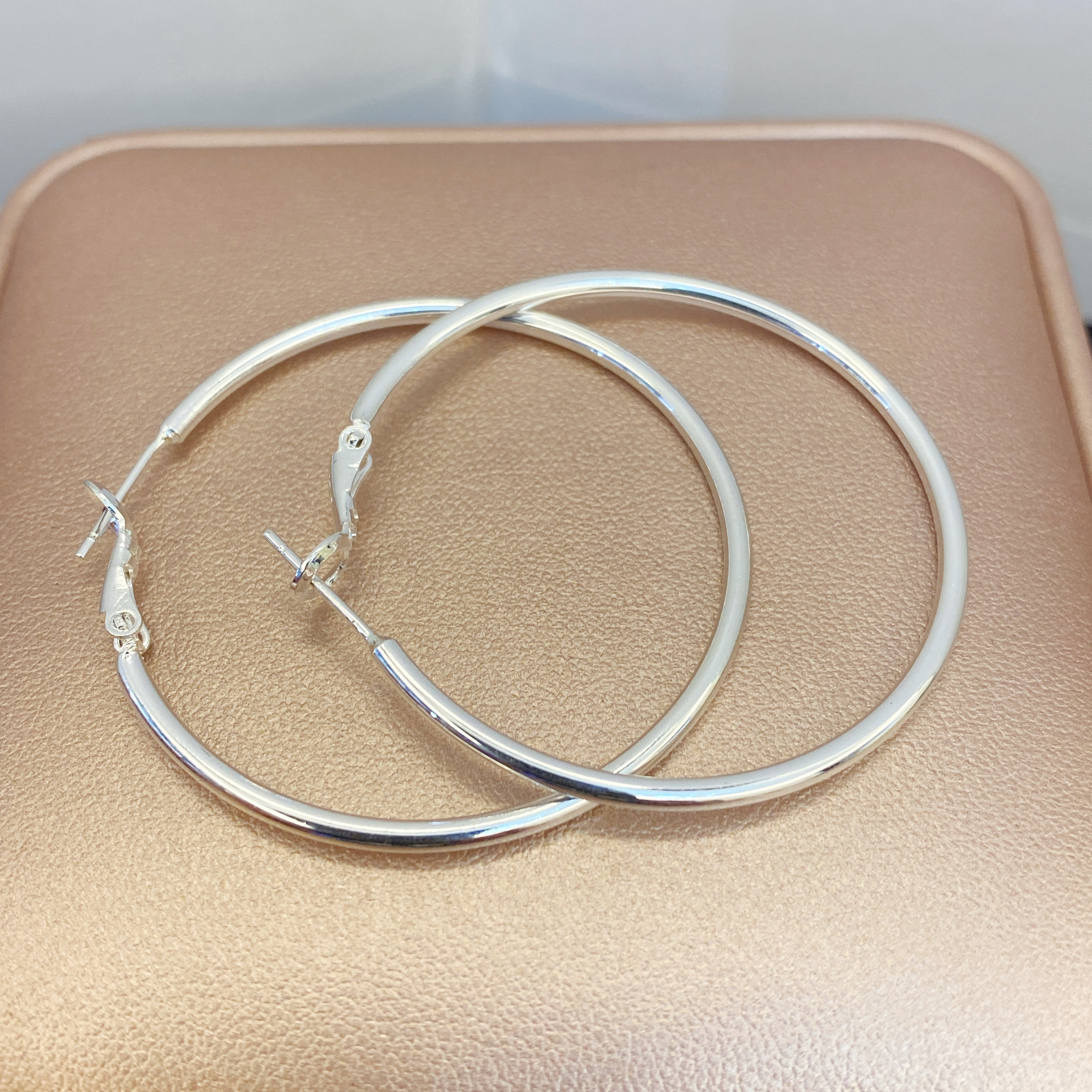  编号 12 实心光面素圈大耳环大圈圈 （无礼盒）