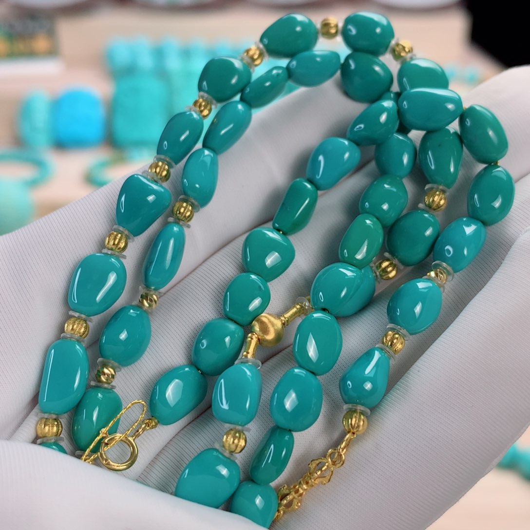 绿松石挂件18K金镶嵌