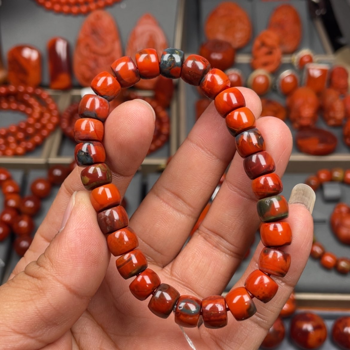 【闪购商品】南红玛瑙珠宝奇石未镶嵌单圈8