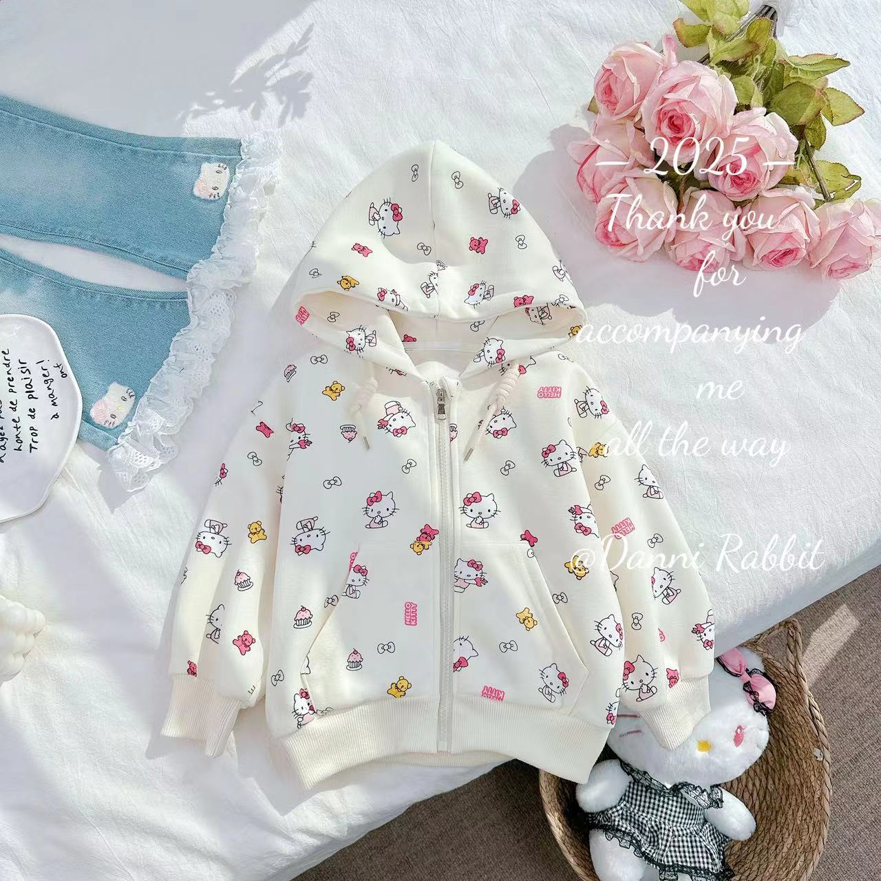 【Dannirabbit】新品可爱KT猫女童连帽外套 D-Z253