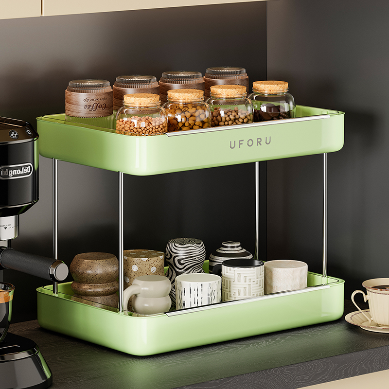 优勤杯子收纳置物架桌面放水杯茶杯餐桌托盘轻奢家用双层沥水杯架