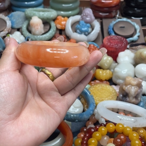 合金石英质玉（黄龙玉）手链余**心