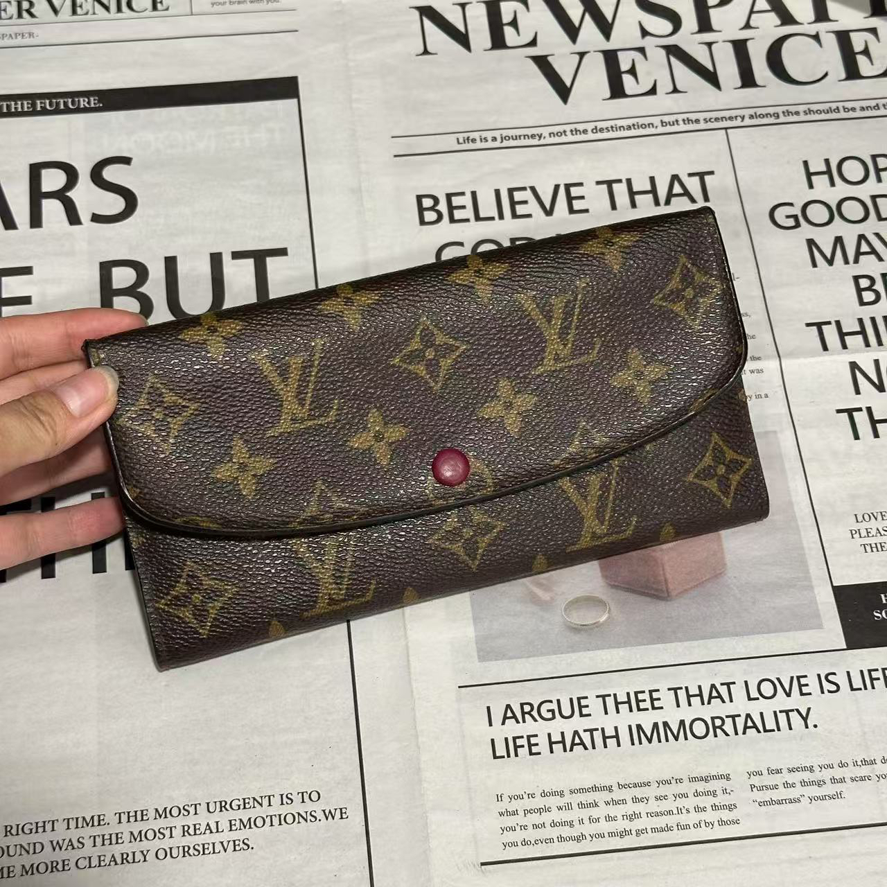 95新 LouisVuitton/路易威登 lv豆豆钱包/95新/可diy