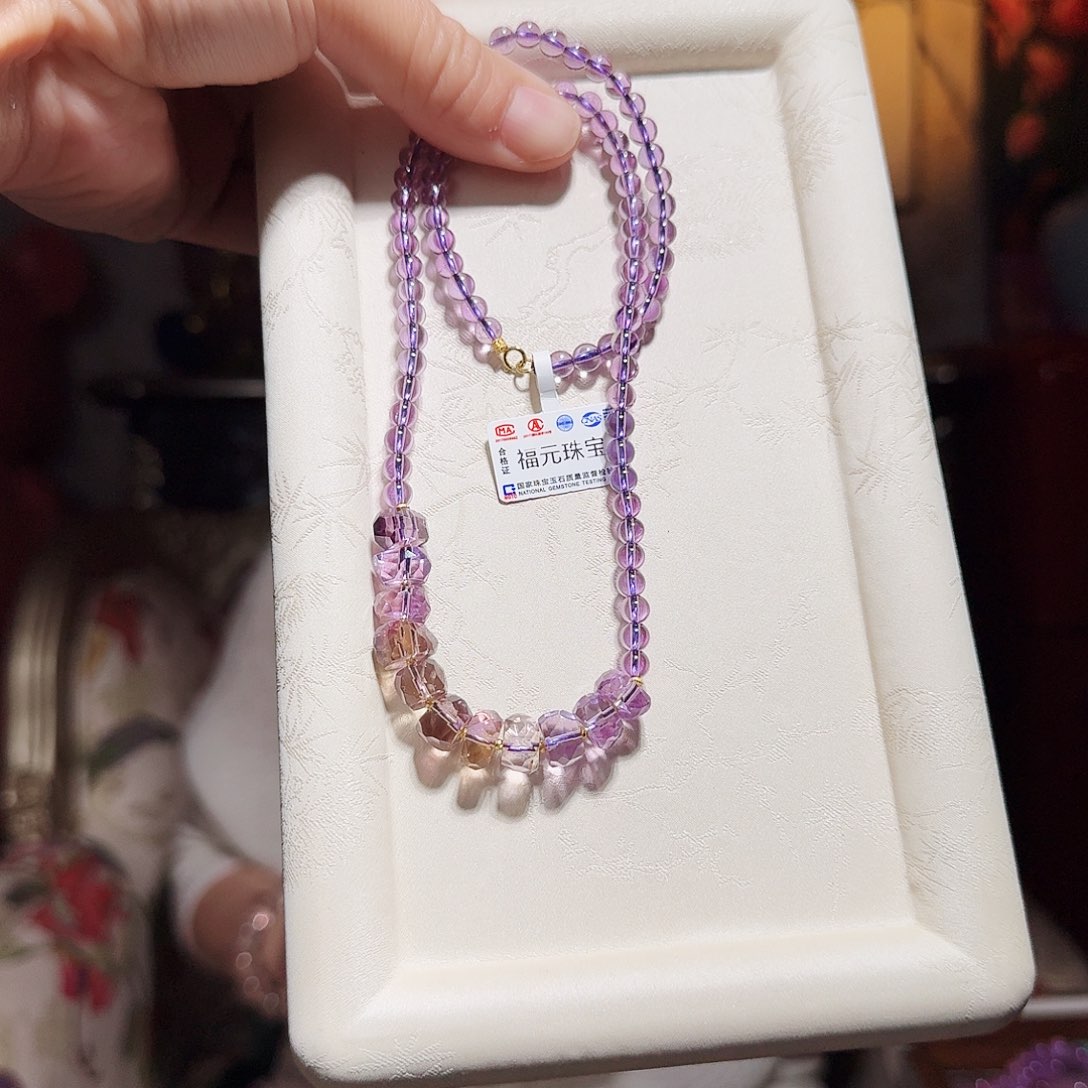 水晶手串18K金镶嵌手串