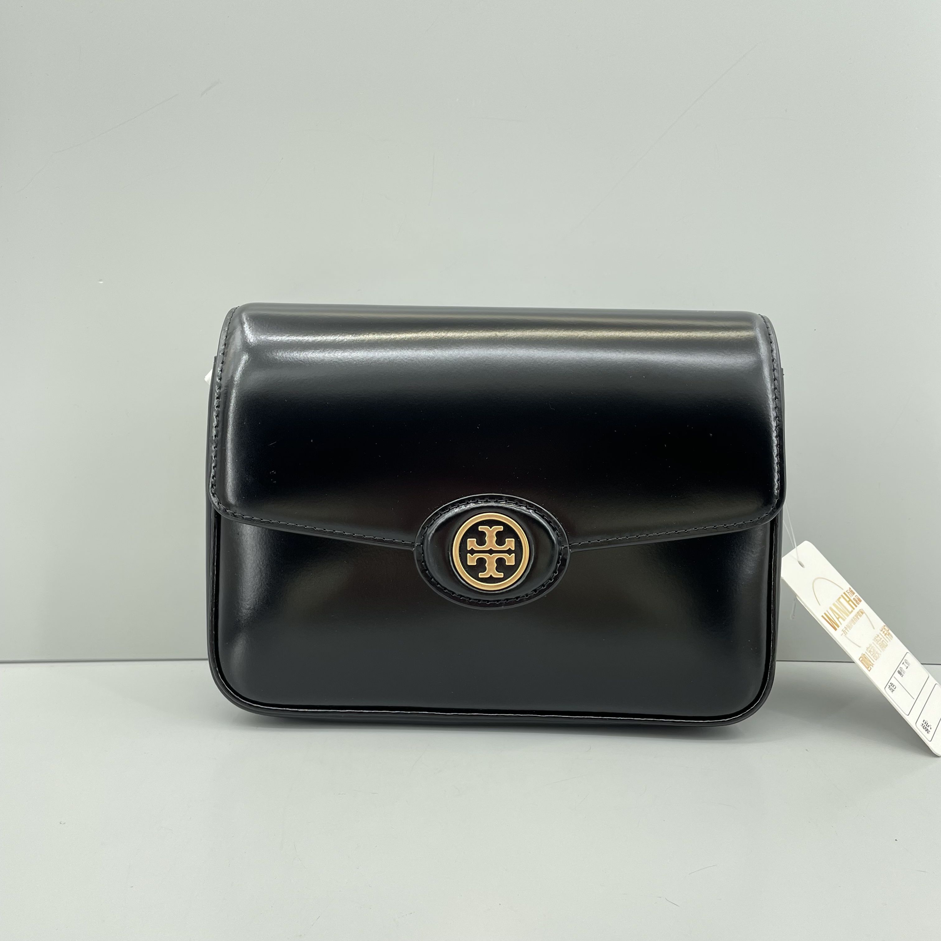 99新 TORY BURCH/汤丽柏琦 Robinson 黑色豆腐包21x15x6cmE011403