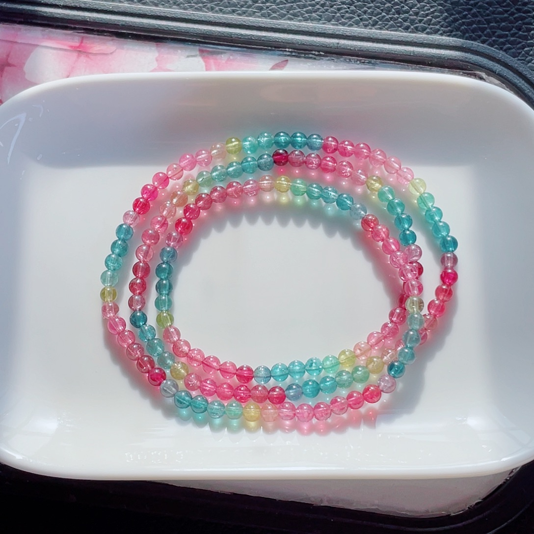 手链碧玺未镶嵌4mm左右