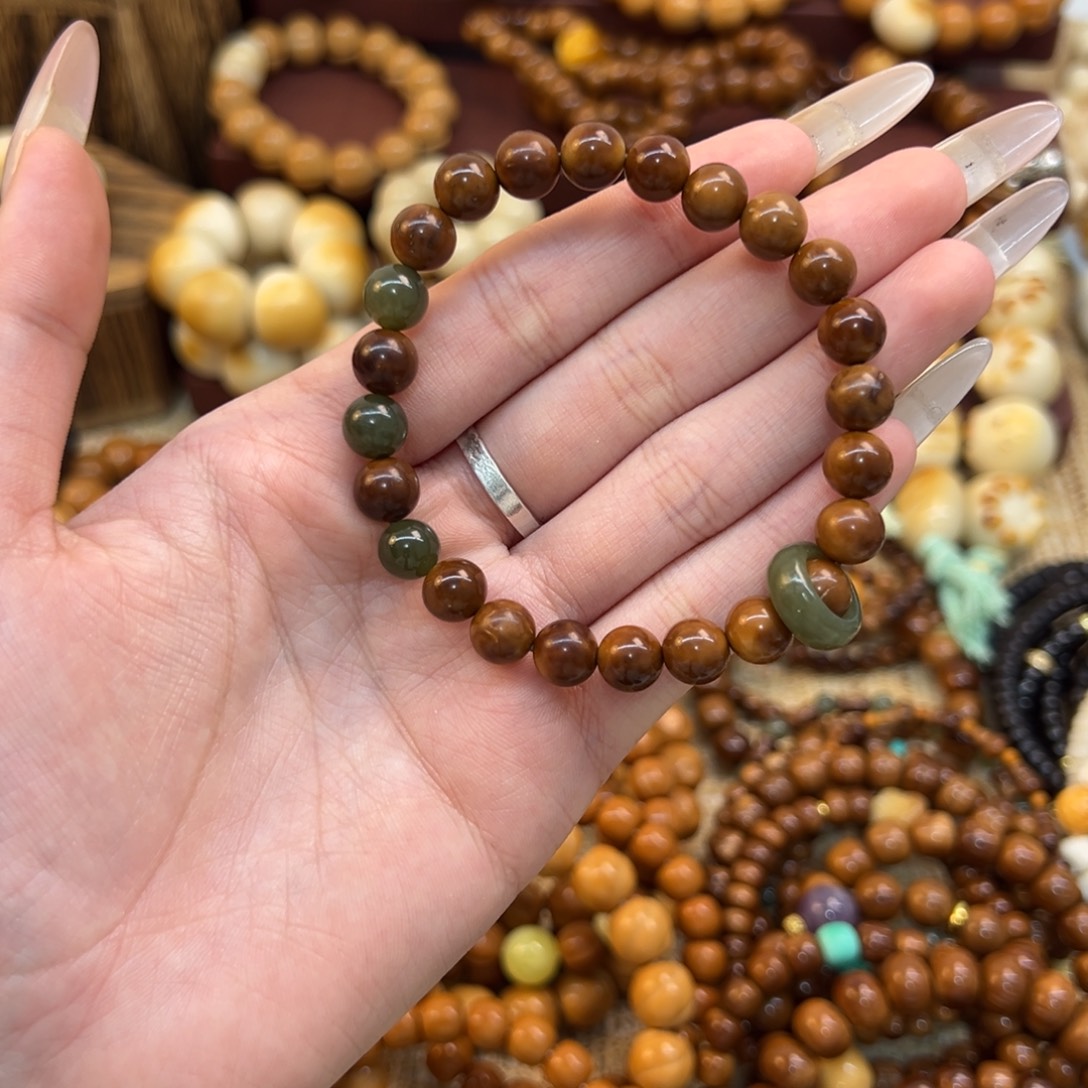 棉***糖手串库克卡8圆珠搭配跑环