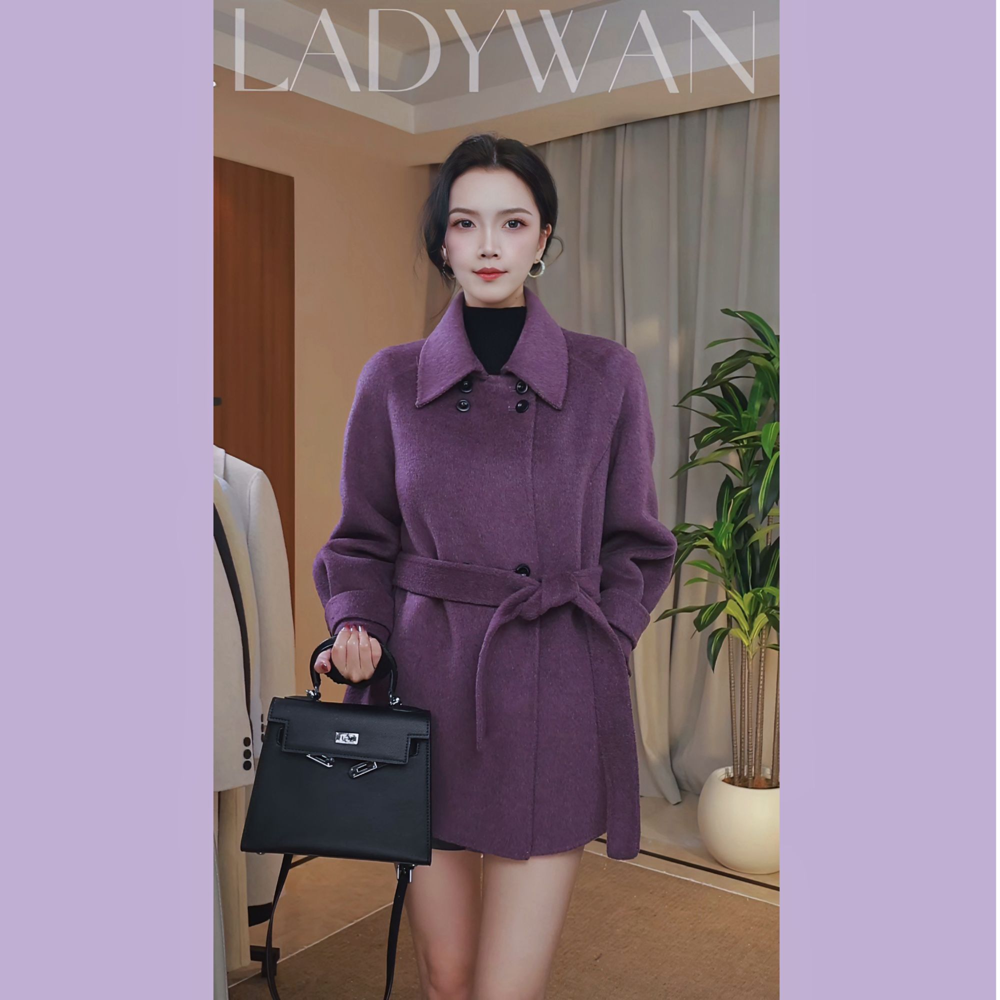 高端显瘦气质百搭双面羊绒大衣601