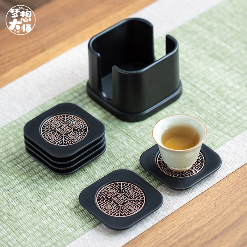高档功夫茶杯垫底座茶托隔热防烫手杯垫家用会客杯托壶承茶道配件