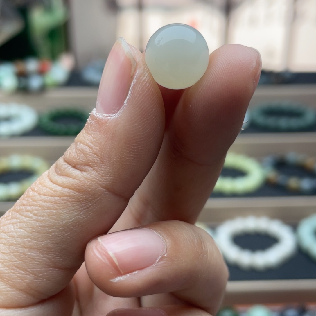 和田玉单珠12未镶嵌