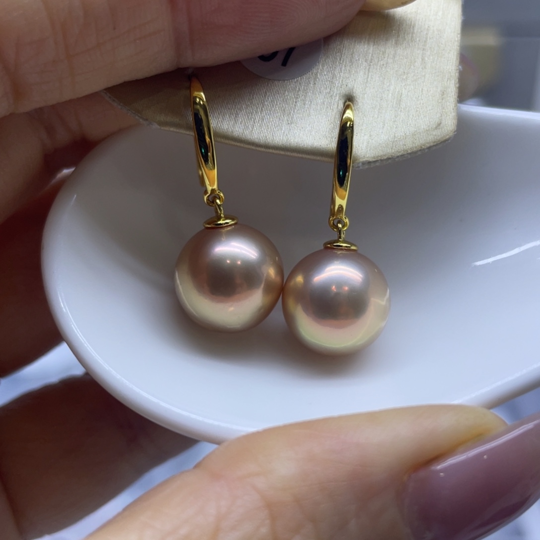 淡水珍珠耳饰银S925镶嵌