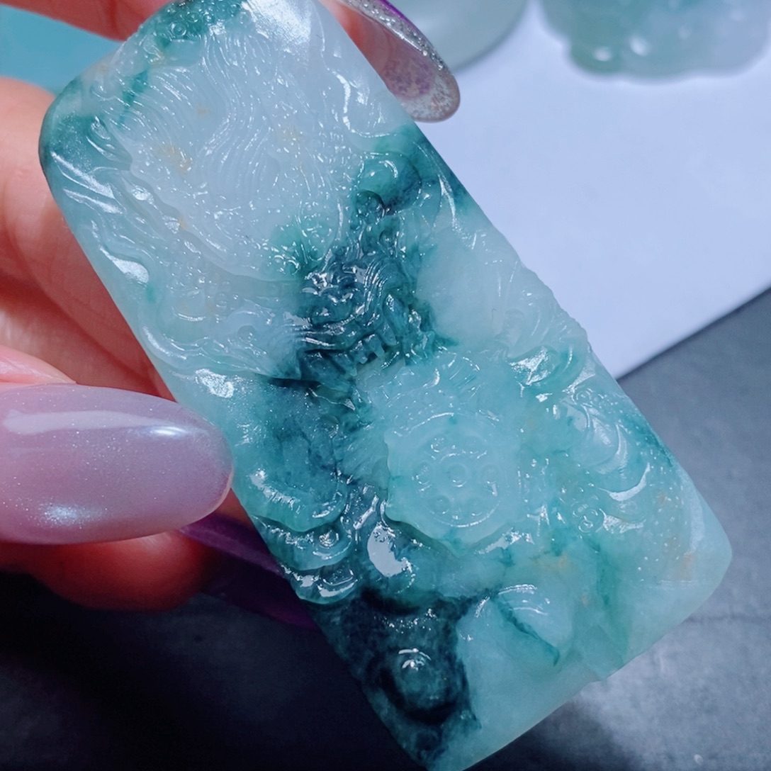 定制翡翠未镶嵌定制翡翠毛货吊坠