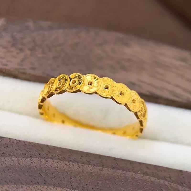 LS 精品时尚五帝钱戒指气质精美