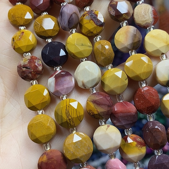 玛瑙/玉髓未镶嵌珠宝半成品天然蛋黄石切面卡10mm