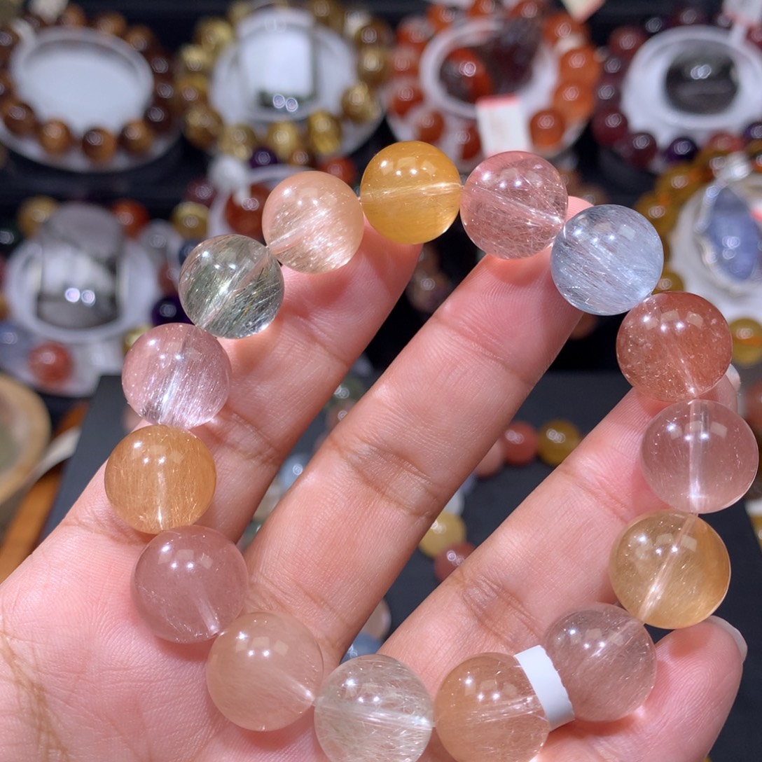 水晶手链未镶嵌彩兔毛13mm