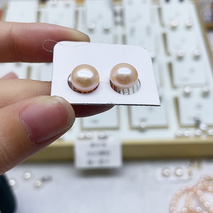 淡水珍珠耳饰银S925镶嵌溪*-