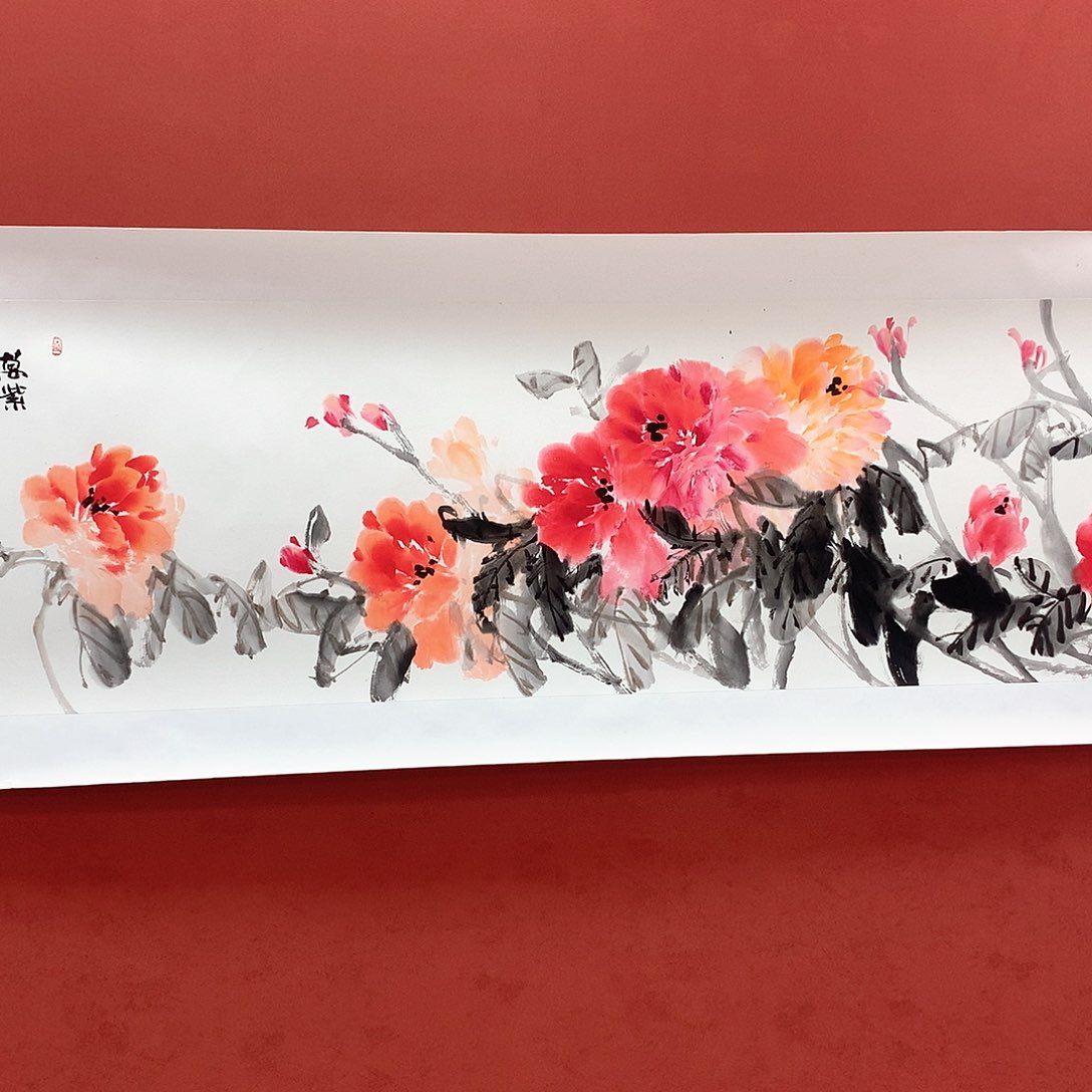 国画国画作品欣赏六尺对开