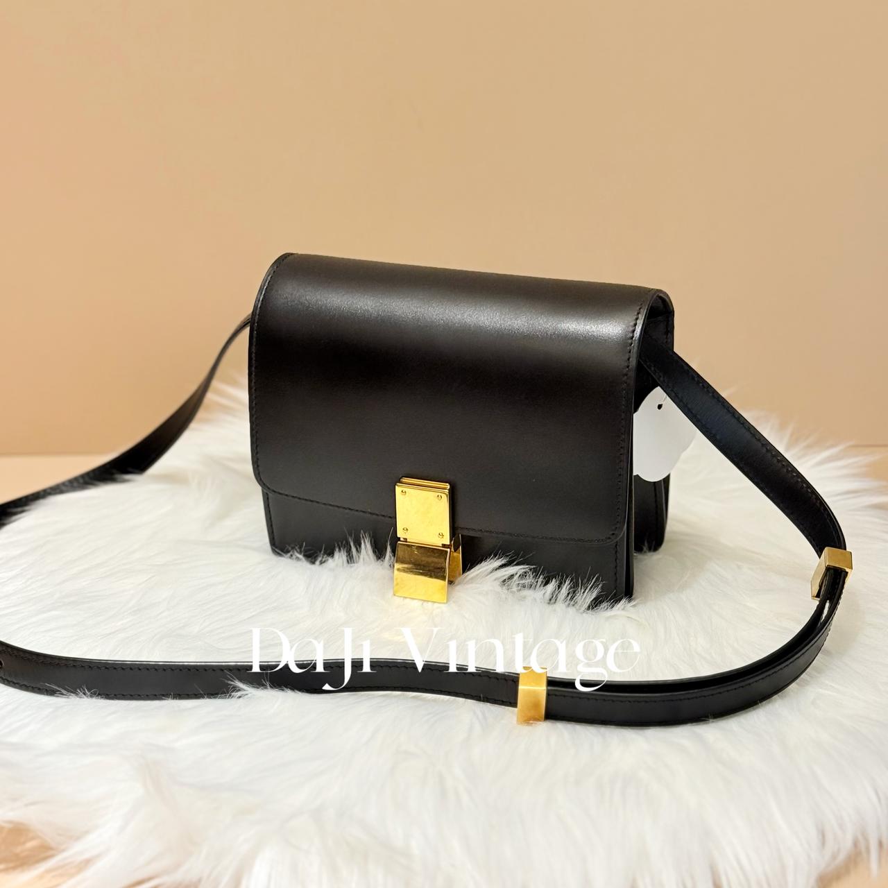 99新 Celine/思琳 大吉中古/瑟琳黑金box豆腐斜挎包