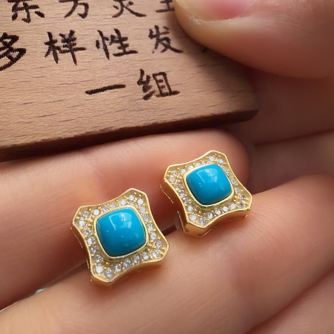 绿松石银S925镶嵌颈饰
