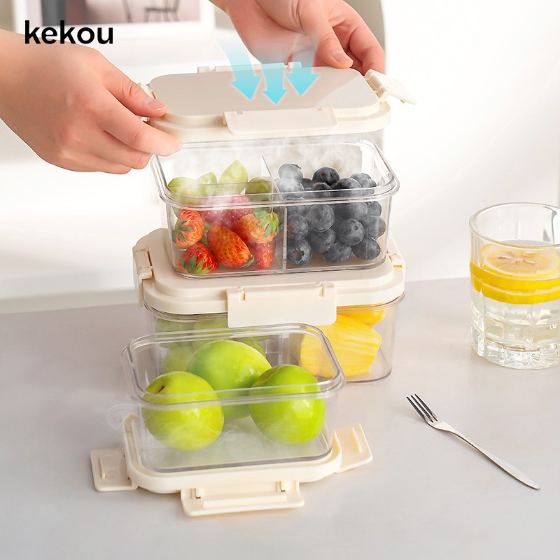 可扣点心水果便当盒带叉子食品密封保鲜盒饭盒上班专用2025新款