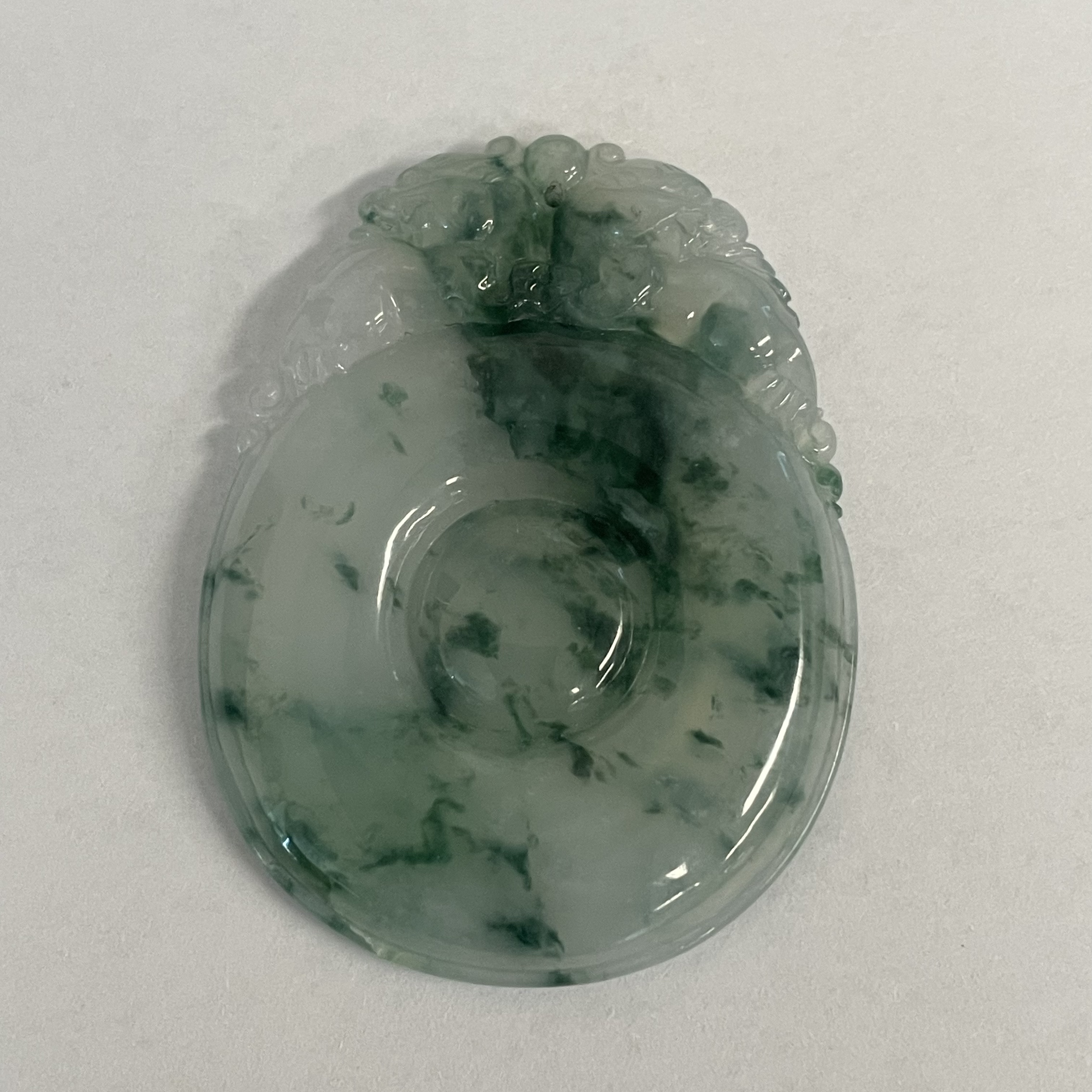 天然A货飘花精雕福贝翡翠玉石吊坠/挂坠