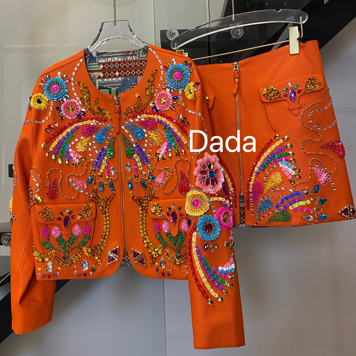 Dada设计款新款重工个性款休闲时尚百搭洋气宽松套装C15369