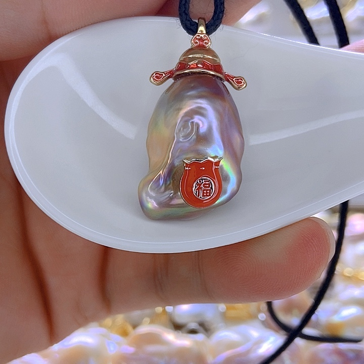 银S925镶嵌淡水珍珠颈饰33