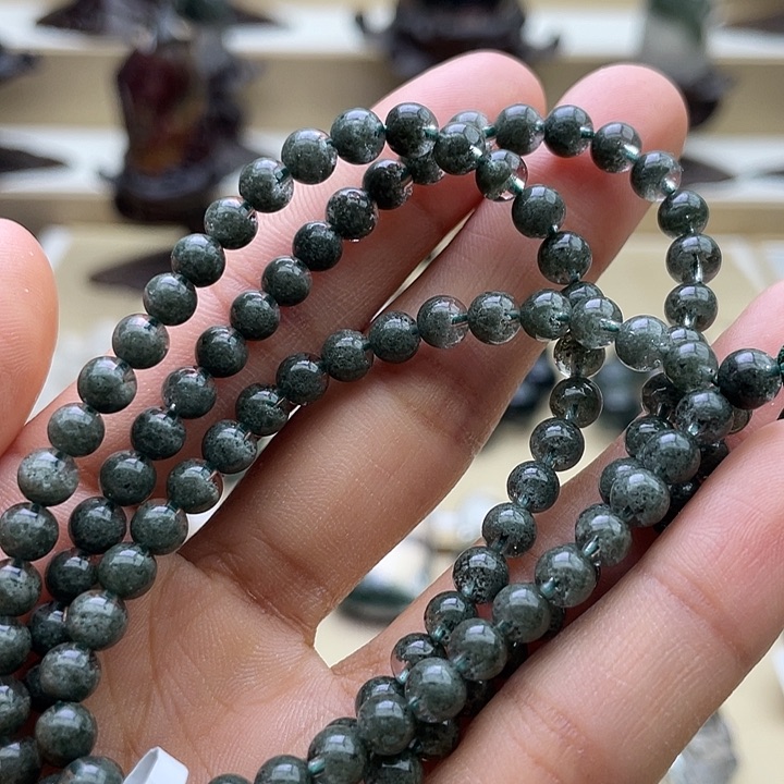 水晶手链未镶嵌绿幽灵高盆多圈5.2