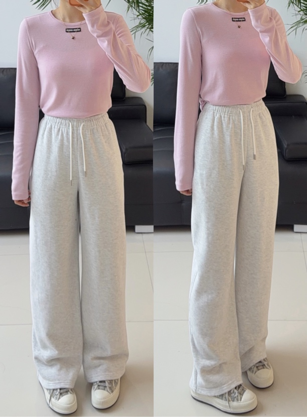 WIWH长裤｜百搭运动抽绳休闲厚款直筒裤2E462