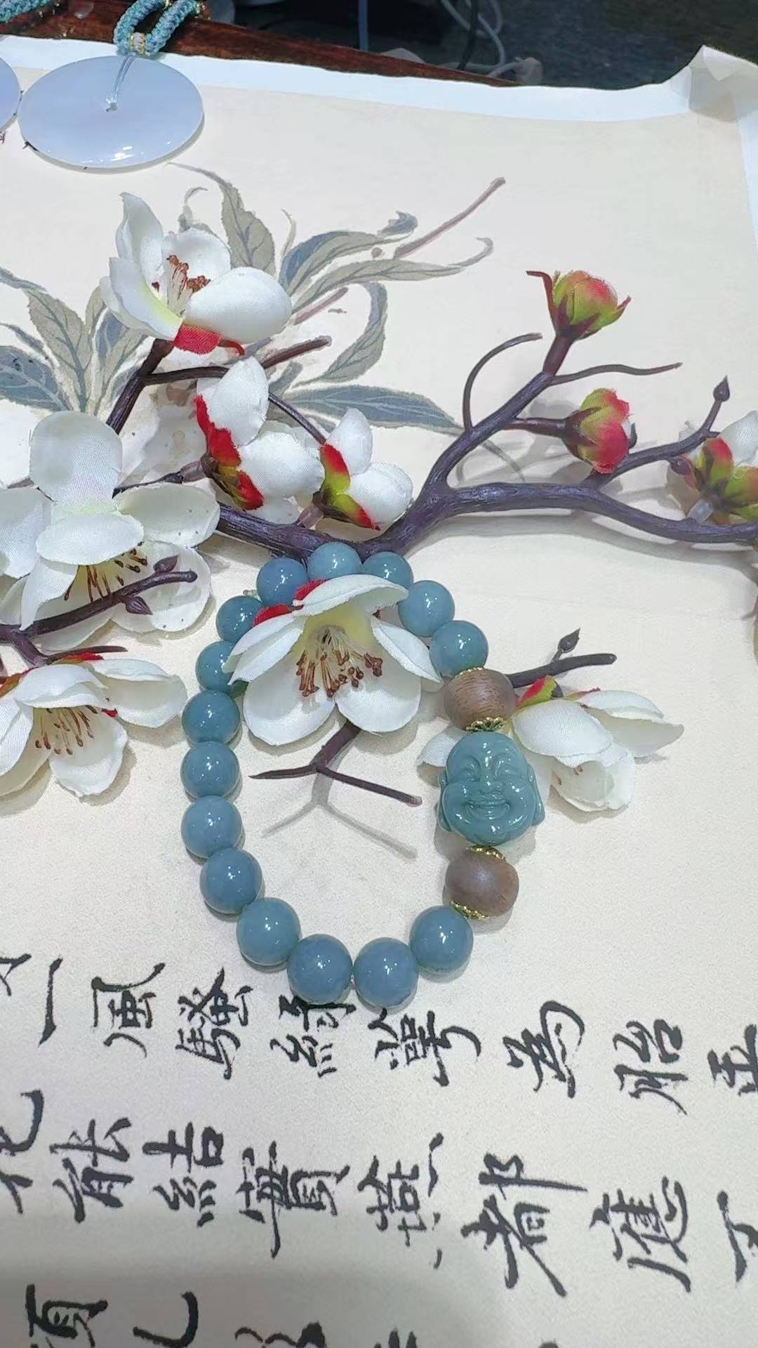 天然翡翠A货独家设计佛头手串（多样性发货只发一个）卡9-10m+