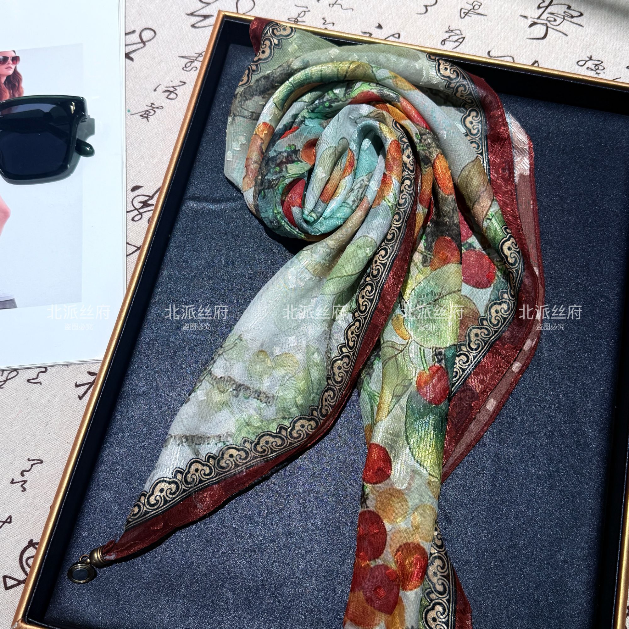 【好柿】A70*70香云剪花透气高端经典时尚气质方巾