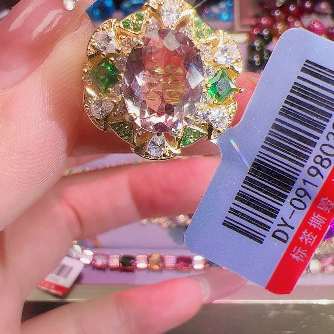 绿柱石（摩根石）戒指银S925镶嵌