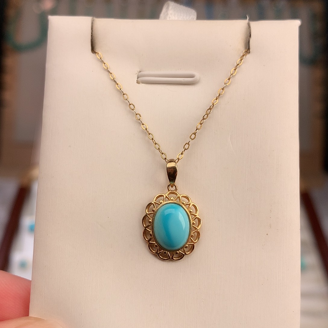 绿松石18K金镶嵌颈饰