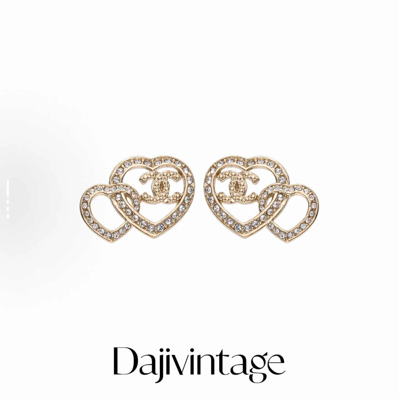 大吉中古/Chanel香奈儿双爱心耳钉