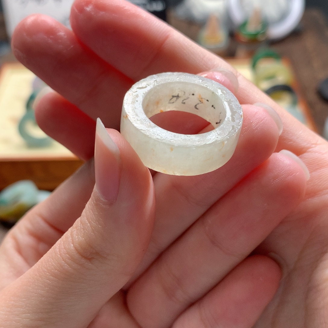 定制翡翠未镶嵌翡翠戒圈 13-16 洒金