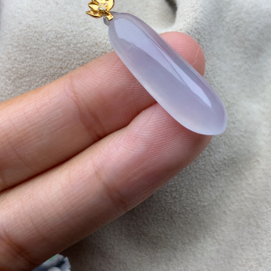 翡翠18K金镶嵌吊坠(不含链)福瓜