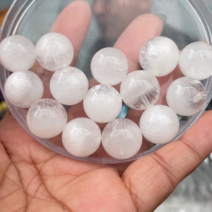 水晶手串未镶嵌15mm白幽灵单珠多样性发其一